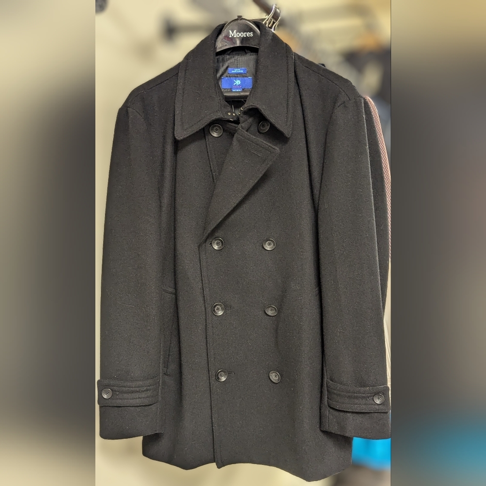 Men's XL wool Pea coat from Moores mens clothing store. Nwt slim fit